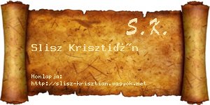 Slisz Krisztián névjegykártya