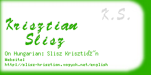 krisztian slisz business card